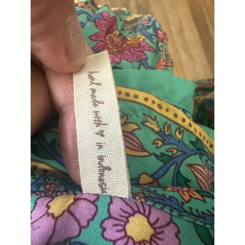 NWT SPELL DESIGNS FOLKTOWN TURQUOISE BLOUSE XS - Picture 8 of 9